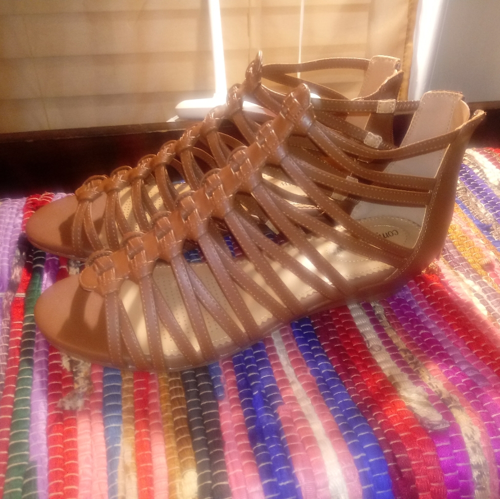 The Helen Sandal by Comfortview (R) Cognac